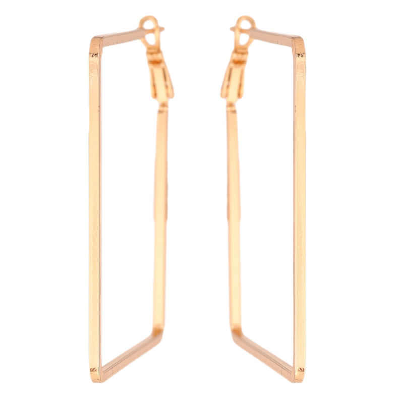 Сережки Xuping колір Позолота 18K італійський замок Квадратні 5х5см фото №1