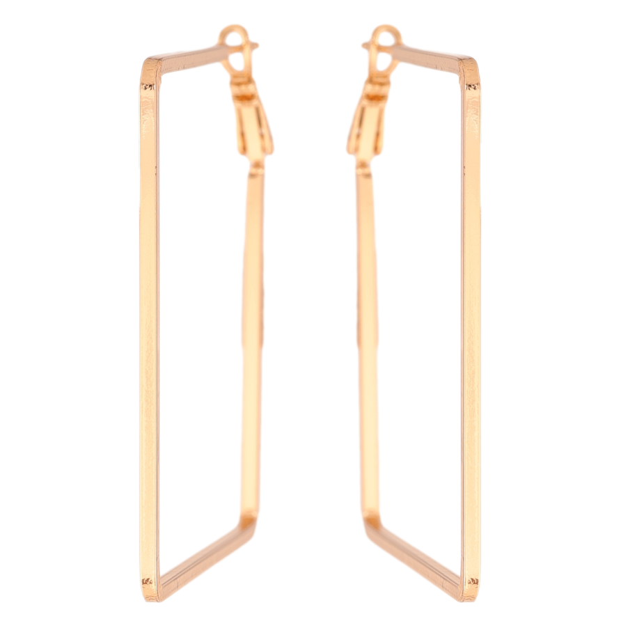 Серьги Xuping цвет Позолота 18K  итальянский замок Квадратные 5х5см фото №1