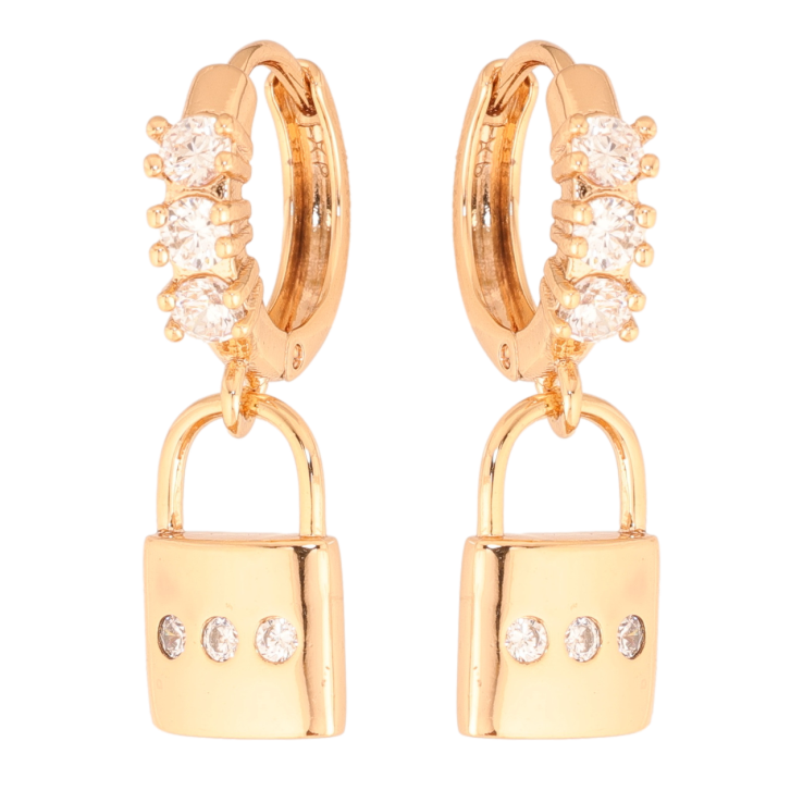 Сережки Xuping колір Позолота 18K підвіски на колечках Замочки з кристалами фото №14