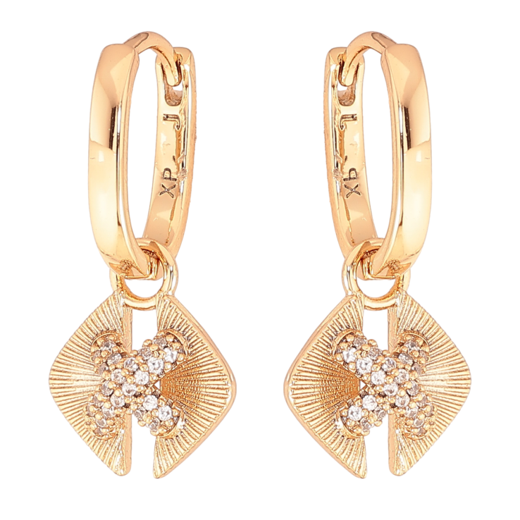 Сережки Xuping колір Позолота 18K підвіски на колечках Декоративні підвіски з кристалами 2 в 1 фото №20