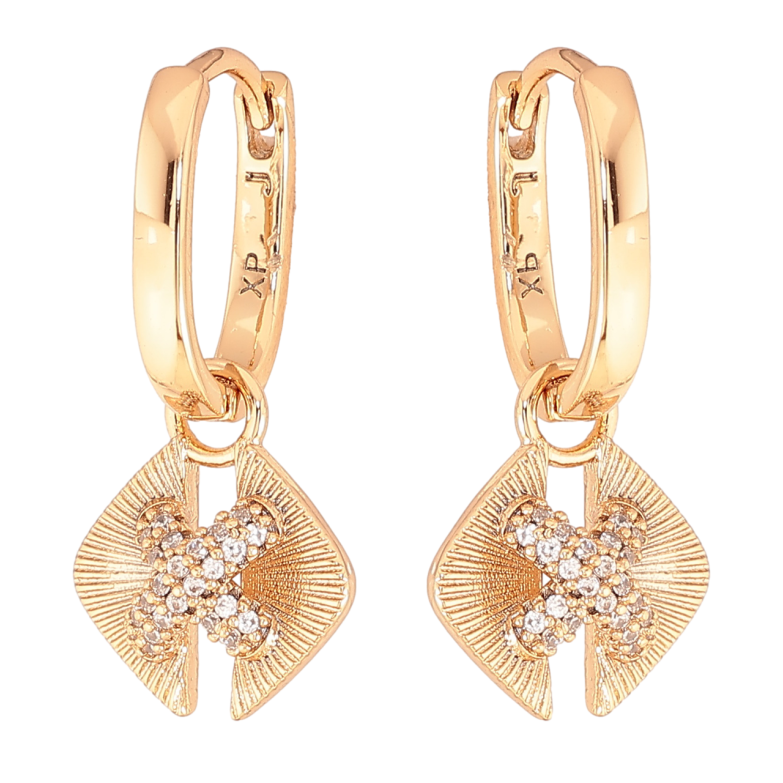 Сережки Xuping колір Позолота 18K підвіски на колечках Декоративні підвіски з кристалами 2 в 1 фото №1