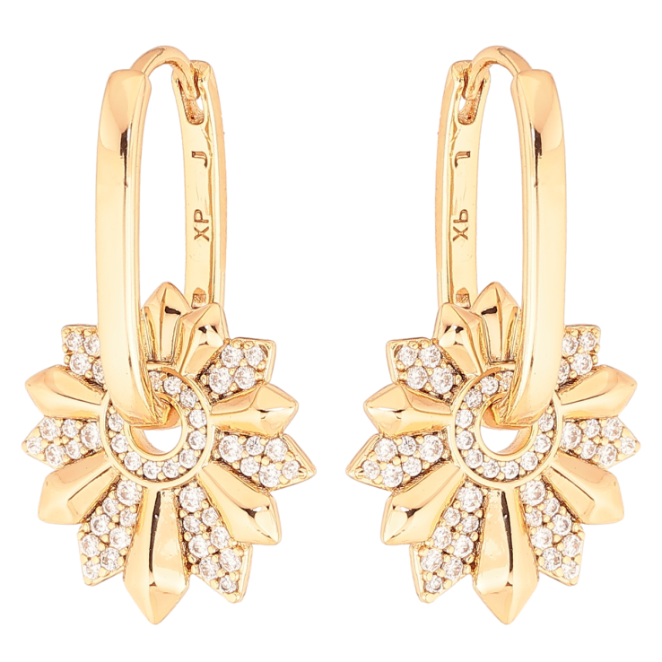 Сережки Xuping колір Позолота 18K підвіски на колечках Декоративні підвіски з кристалами 2 в 1 фото №24