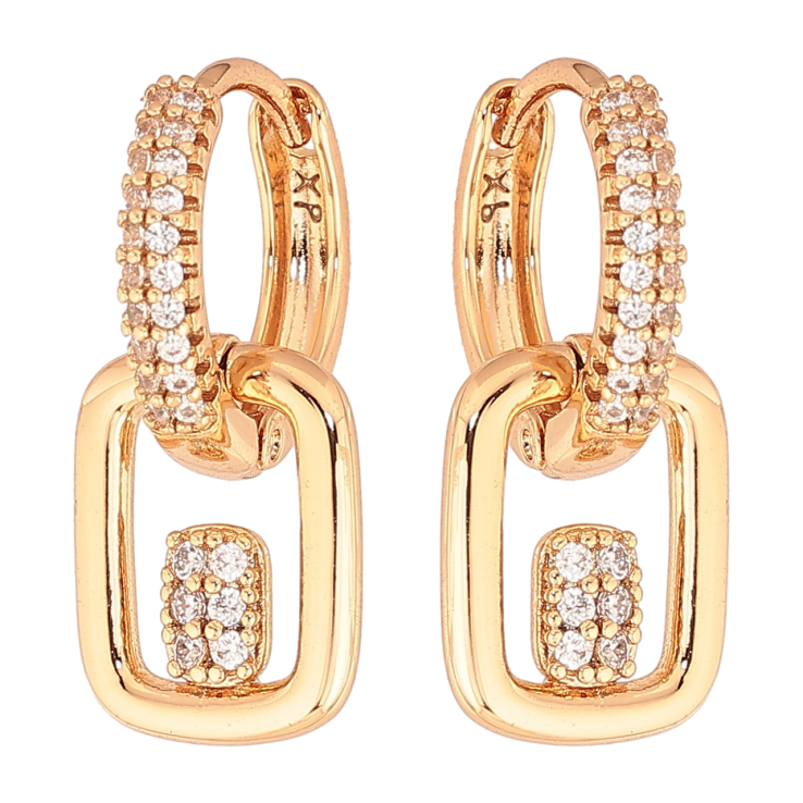 Сережки Xuping колір Позолота 18K підвіски на колечках Підвіски з інкрустацією кристалами фото №10