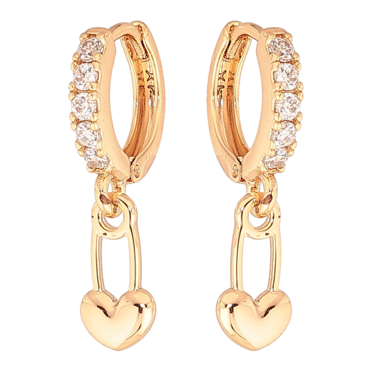 Сережки Xuping колір Позолота 18K підвіски на колечках Шпильки-сердечка фото №13