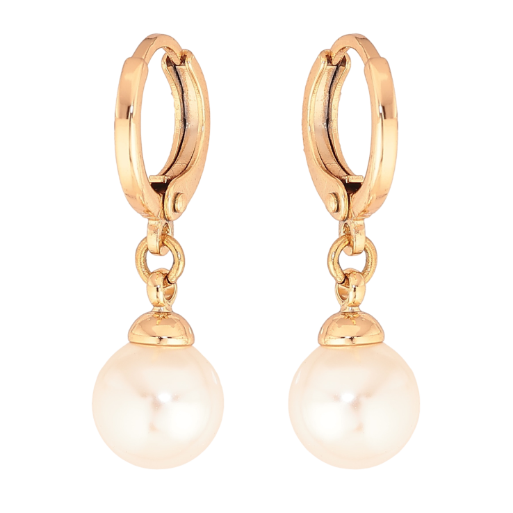 Сережки Xuping колір Позолота 18K підвіски на колечках Перлини ø 8мм фото №22