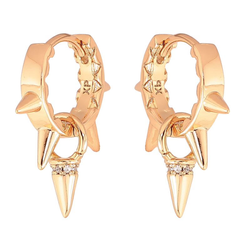 Серьги Xuping цвет Позолота 18K подвески на колечках Узор из шипов фото №19