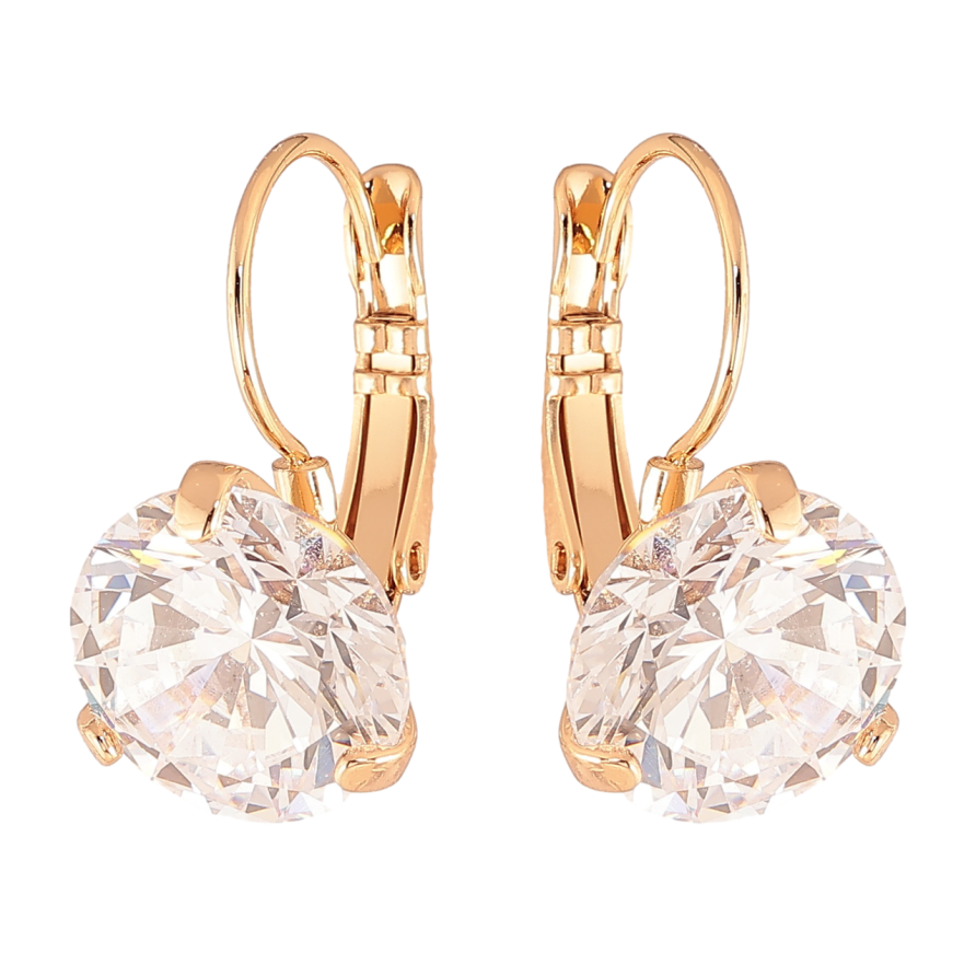 Серьги Xuping цвет Позолота 18K французский замок Кристаллы на дужках ø 12мм фото №1