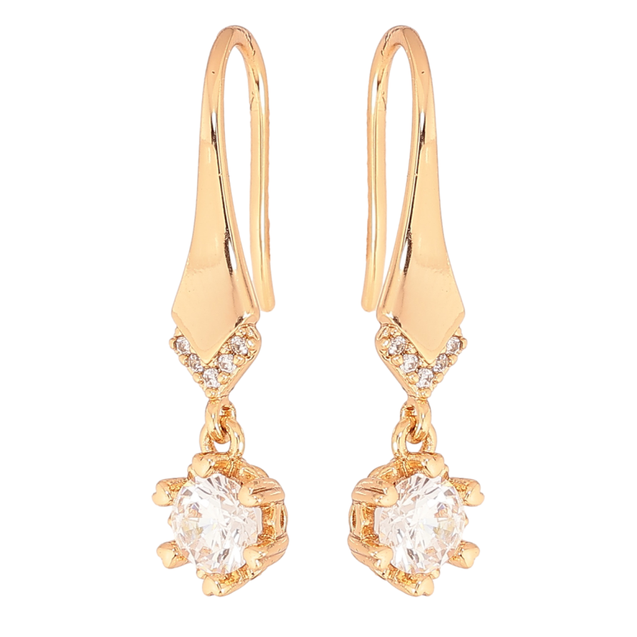 Сережки Xuping колір Позолота 18K французький замок Кристальні підвіски фото №1