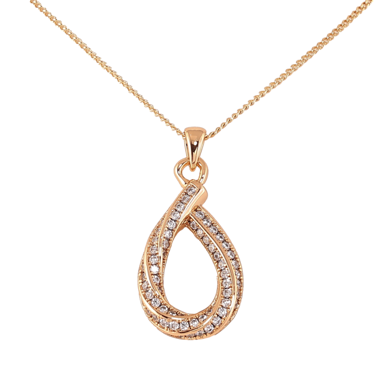 Кулон на цепочке Xuping Цвет Позолота 18K Капелька с кристаллами длина 40-44см х 1ммм фото №5