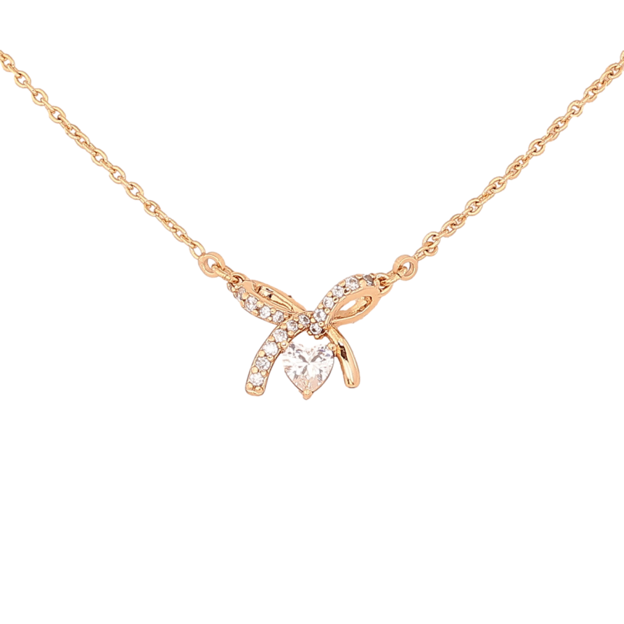 Кулон на ланцюжку Xuping Колір Позолота 18K Бант с кристалами довжина 47-50см х 1.5мм фото №1 Кулон на ланцюжку Xuping Колір Позолота 18K Бант с кристалами довжина 47-50см х 1.5мм фото №1