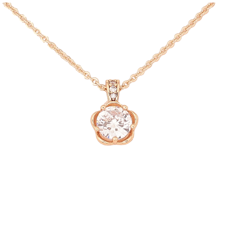 Кулон на ланцюжку Xuping Колір Позолота 18K Квіточка з кристалами довжина 48,53см х 1.5мм фото №1