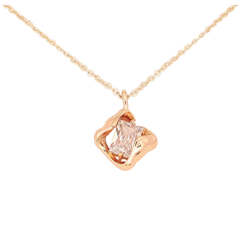 Кулон на цепочке Xuping Цвет Позолота 18K Кристалл в ромбовидной оправе длина 46,51 см х 1,5 мм фото №4