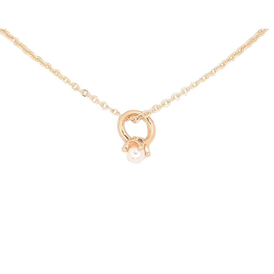 Кулон на цепочке Xuping Цвет Позолота 18K Кольцо с жемчужиной длина 46,51 см х 1,5 мм фото №1