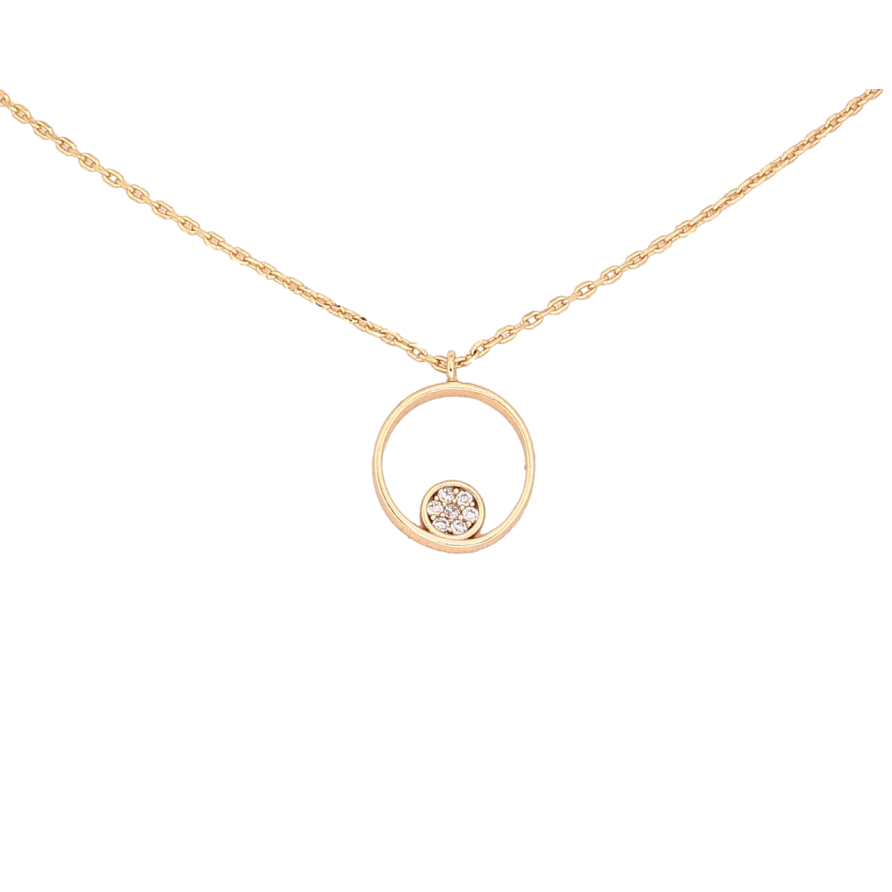 Кулон на цепочке Xuping Цвет Позолота 18K Колечко с кристаллами длина 46-51 см х 1 мм фото №1