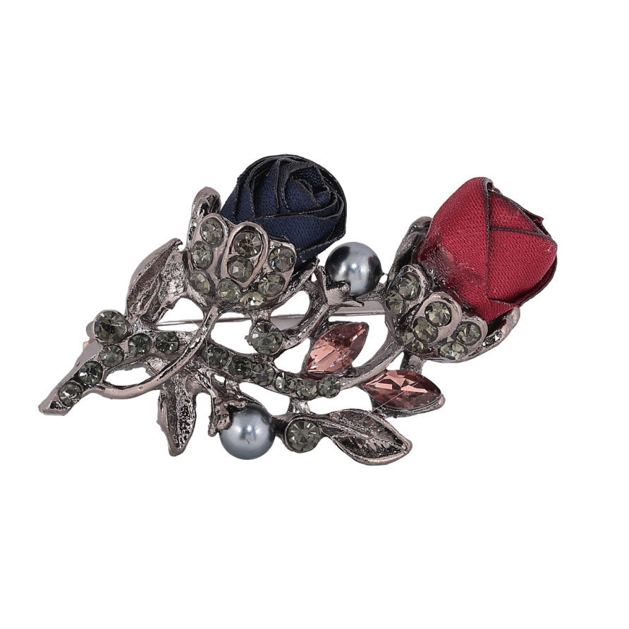 Брошка Синьо-червоні квіти фото №1