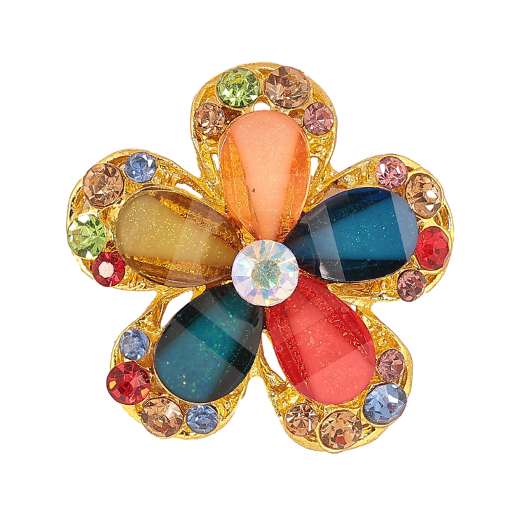 Брошь Цветок с разноцветными стразами фото №22 Брошь Цветок с разноцветными стразами фото №22