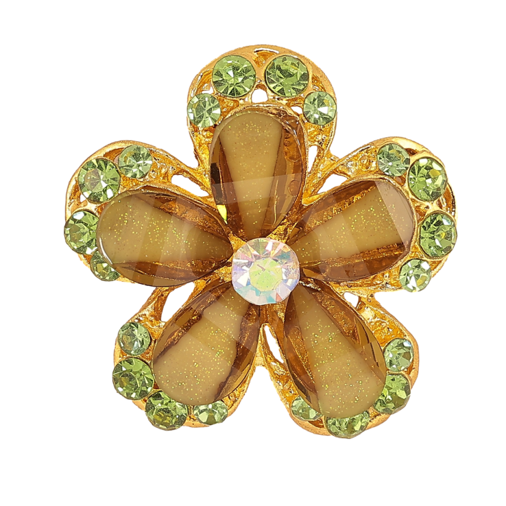 Брошь Цветок с зелеными стразами фото №25 Брошь Цветок с зелеными стразами фото №25