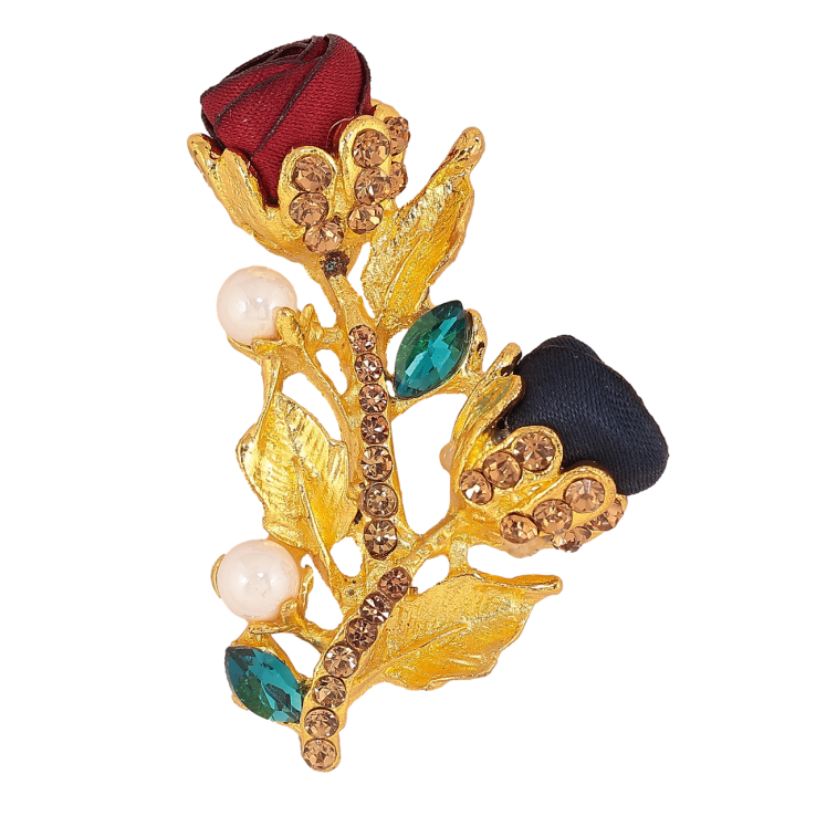 Брошка Червоно-сині квіточки зі стразами фото №22 Брошка Червоно-сині квіточки зі стразами фото №22