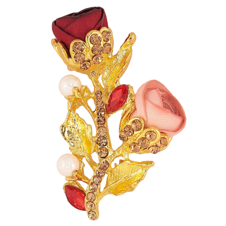 Брошка Червоно-рожеві квіточки зі стразами фото №24 Брошка Червоно-рожеві квіточки зі стразами фото №24