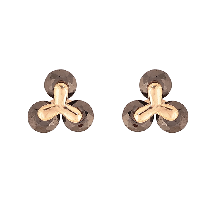 Серьги Xuping M&L Цвет 18K пусеты Три черных кристалла фото №3