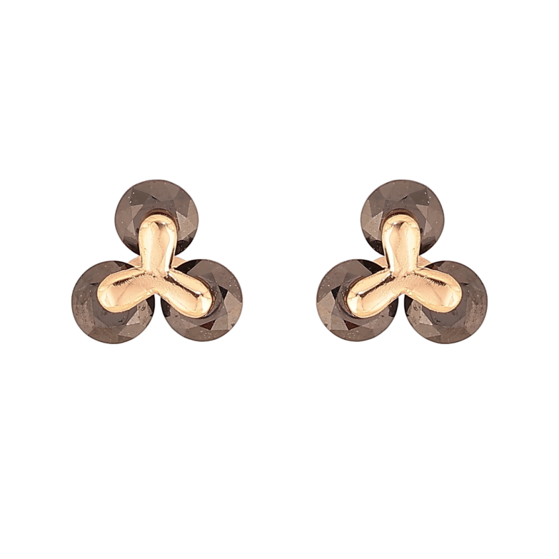 Сережки Xuping M&L Колір 18K пусети Три чорних кристали фото №5