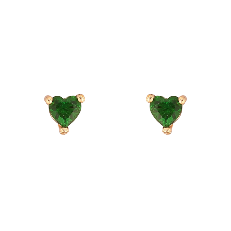 Серьги Xuping M&L Цвет 18K пусеты Зеленые кристальные сердечки фото №9