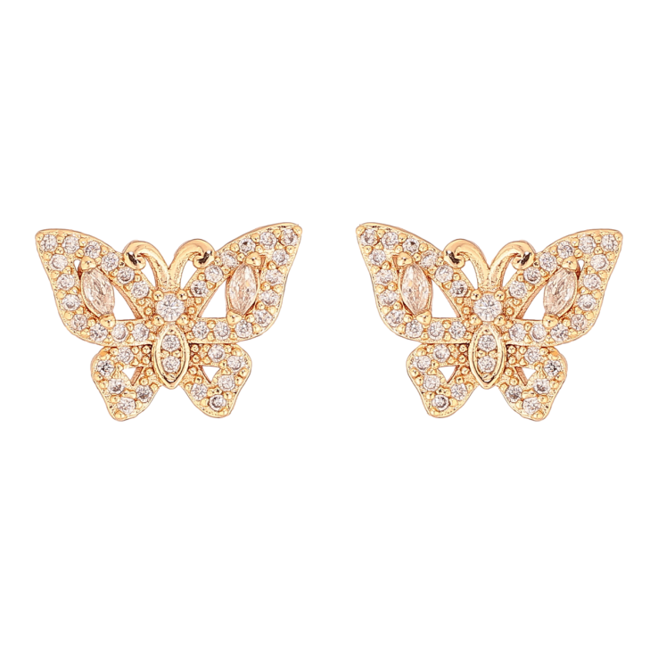 Серьги Xuping M&L Цвет 18K пусеты Бабочки с инкрустацией кристаллами фото №24