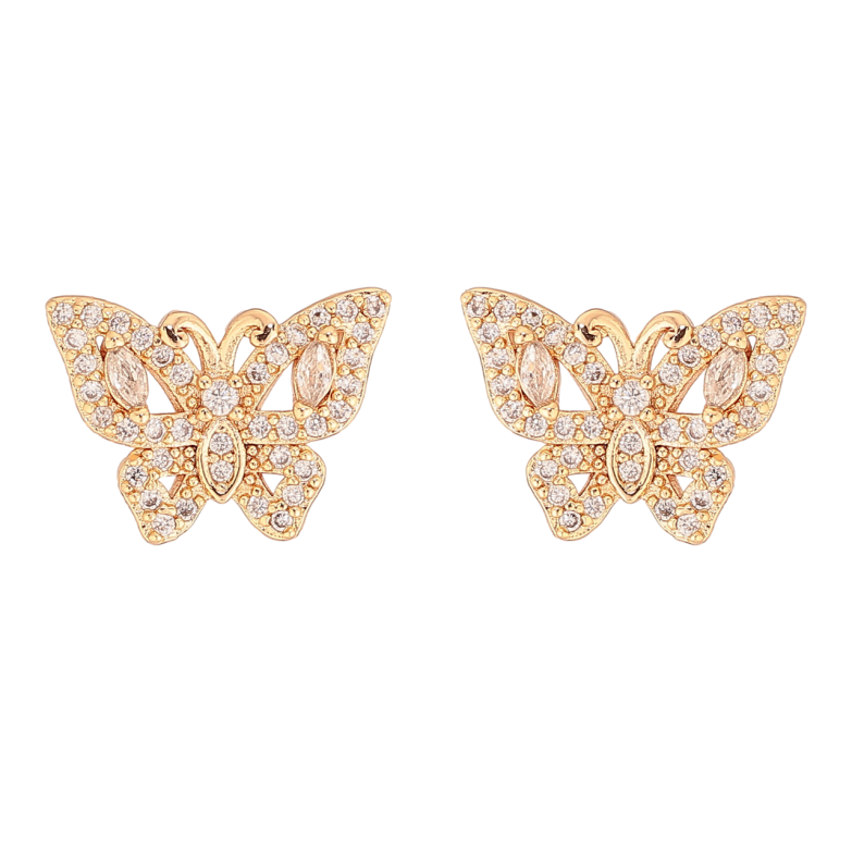 Сережки Xuping M&L Колір 18K пусети Метелики з інкрустацією кристалами фото №2
