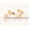 Серьги Xuping M&L Цвет 18K пусеты Цветочный узор с зеленым кристаллом фото №2