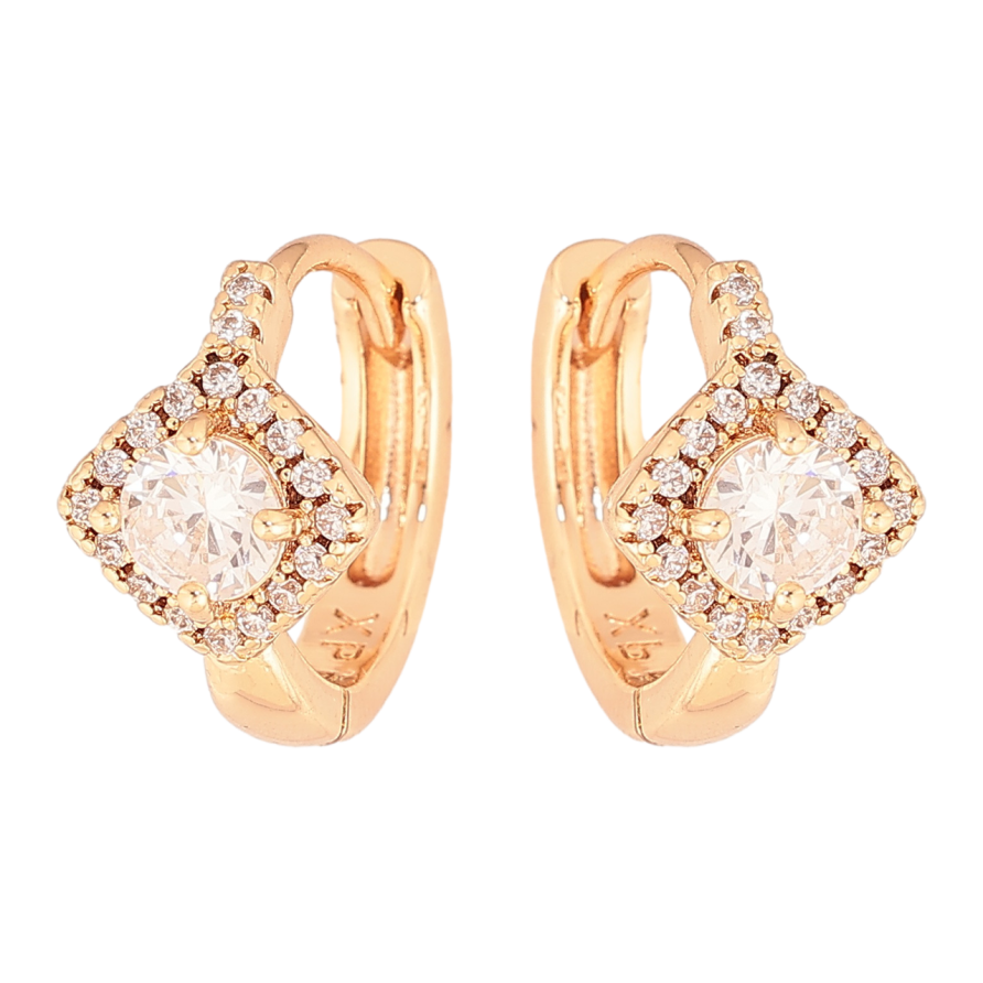 Серьги Xuping M&L Цвет 18K колечки Инкрустация кристаллами фото №1