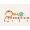 Сережки Xuping M&L Колір 18K підвіски на колечках Бірюзові кристали ø 7мм (Кристали з дефектом!) фото №2
