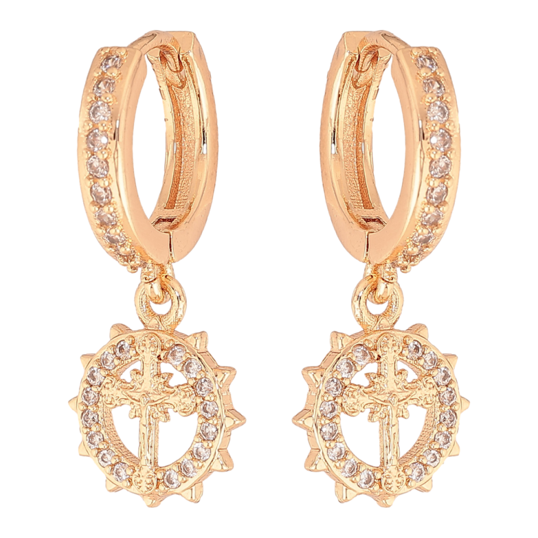 Сережки Xuping M&L Колір 18K підвіски на колечках Хрестики фото №1