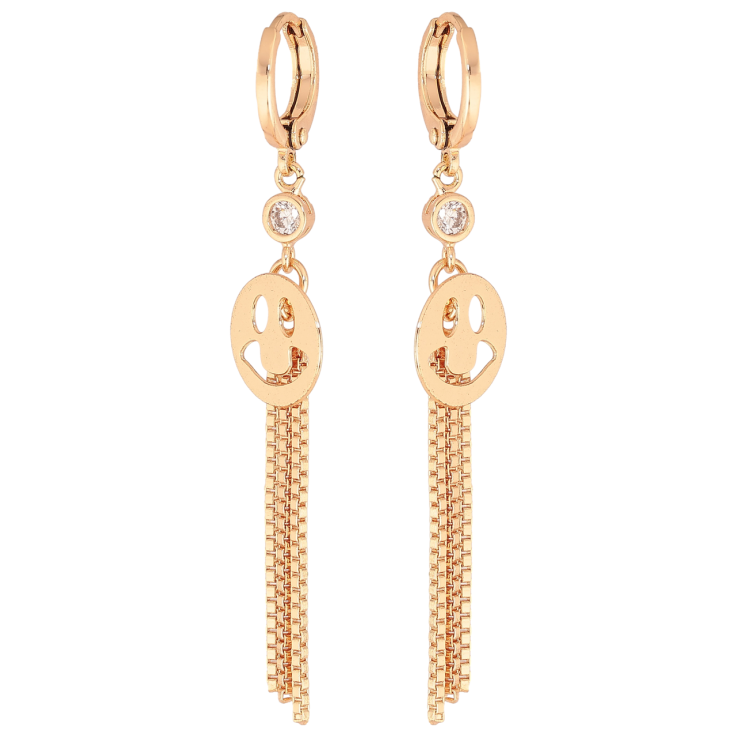 Серьги Xuping M&L Цвет 18K подвески на колечках Подвески с цепочками и смайликами фото №15