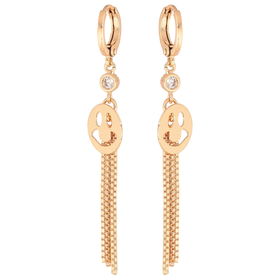 Серьги Xuping M&L Цвет 18K подвески на колечках Подвески с цепочками и смайликами фото №1