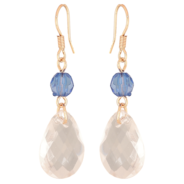 Сережки Xuping M&L Колір 18K французький замок Кристальна крапелька з блакитною намистиною фото №1 Сережки Xuping M&L Колір 18K французький замок Кристальна крапелька з блакитною намистиною фото №1