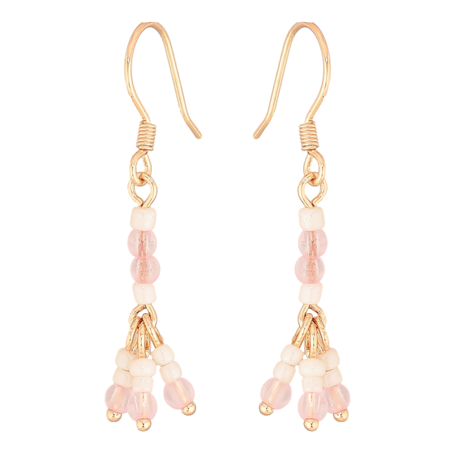 Сережки Xuping M&L Колір 18K французький замок Підвіски з біло-рожевим бісером фото №1