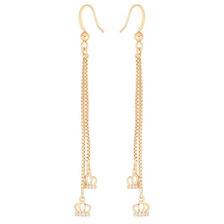 Серьги Xuping M&L Цвет 18K французский замок Короны на цепочках фото №1