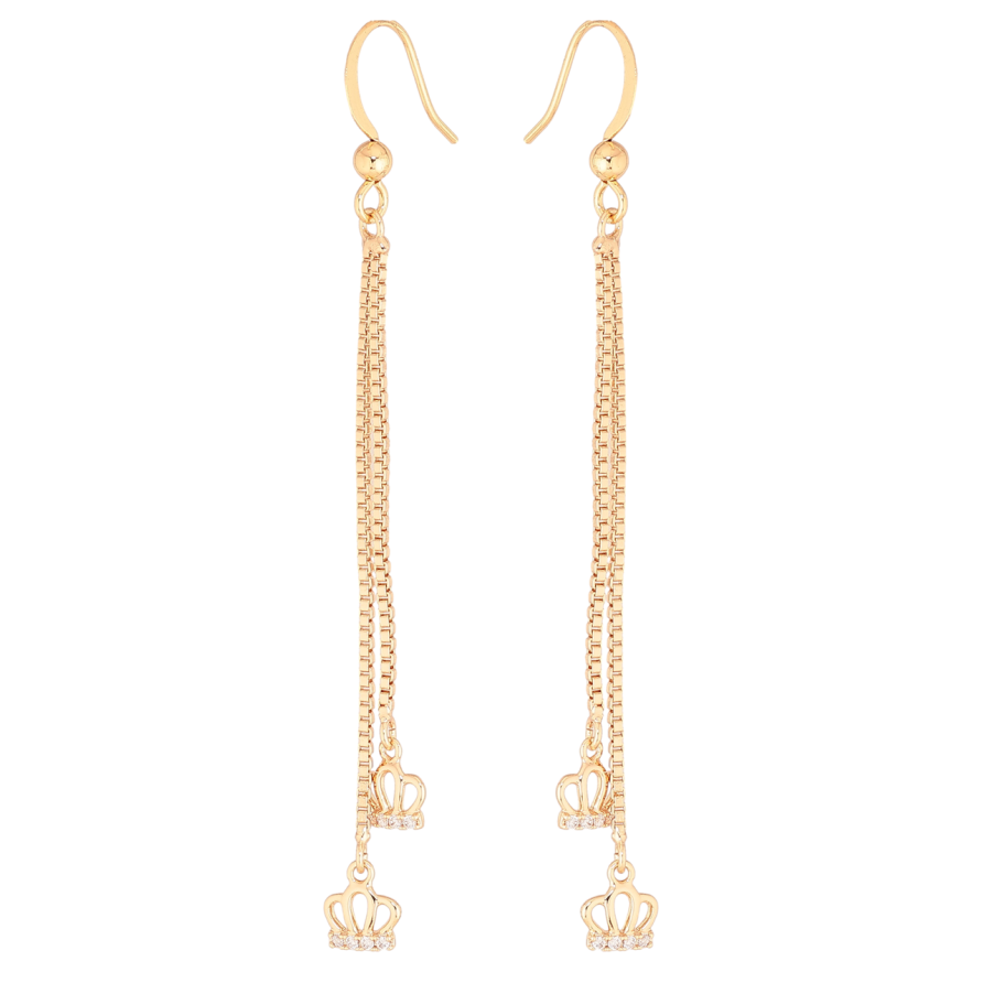 Сережки Xuping M&L Колір 18K французький замок Корони на ланцюжках фото №1