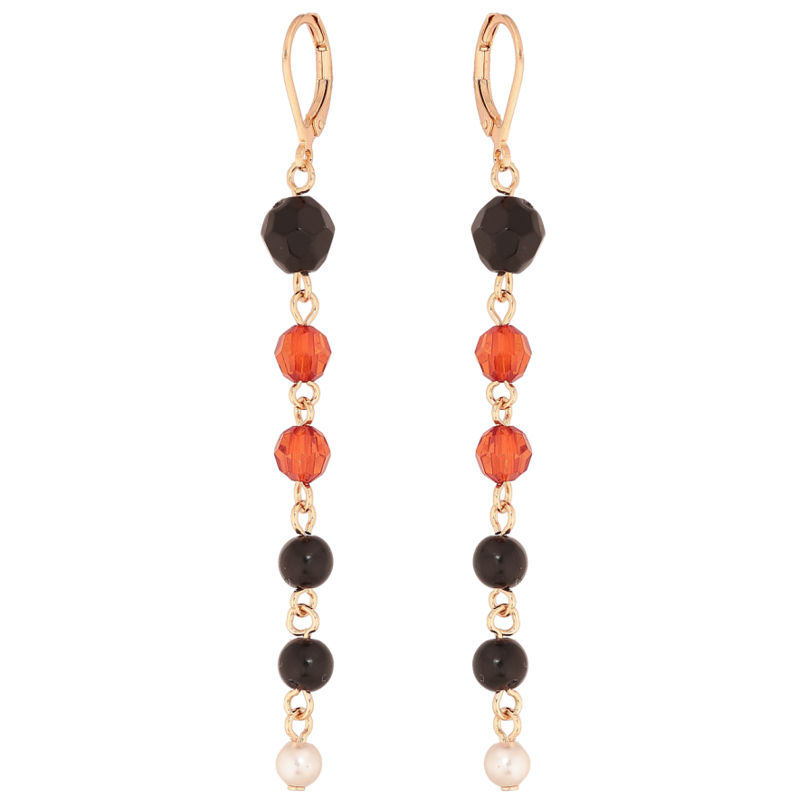 Серьги Xuping M&L Цвет 18K французский замок Подвески с черно-красными бусинами фото №1