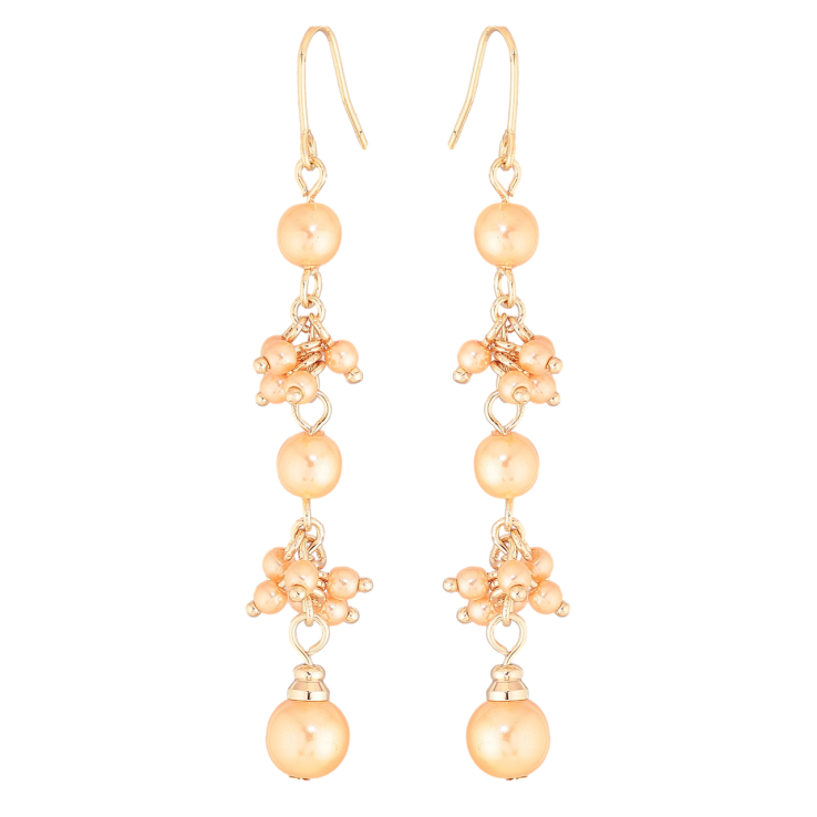 Сережки Xuping M&L Колір 18K французький замок Підвіски з золотистими намистинами фото №24 Сережки Xuping M&L Колір 18K французький замок Підвіски з золотистими намистинами фото №24