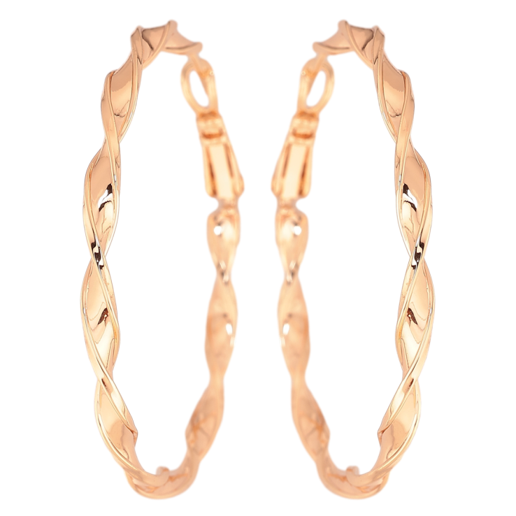 Сережки Xuping M&L Колір 18K кільця (конго) Декоративний візерунок ø 4.5см фото №5