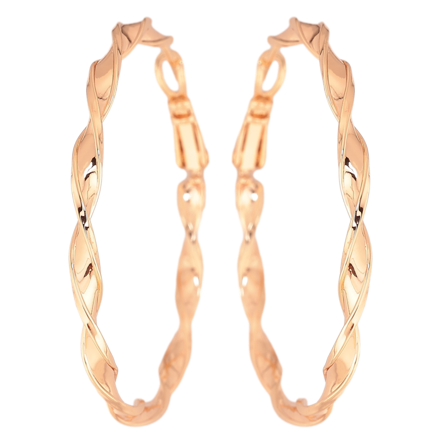 Сережки Xuping M&L Колір 18K кільця (конго) Декоративний візерунок ø 4.5см фото №1