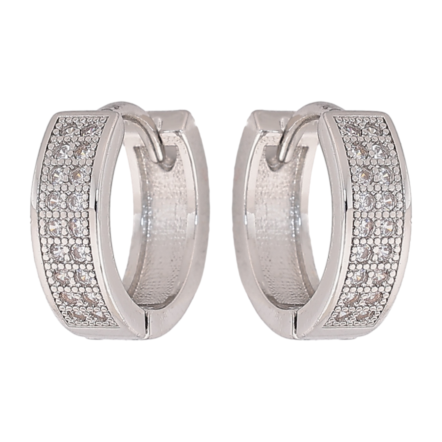 Серьги Xuping M&L Цвет Родий колечки Инкрустация кристаллами фото №1