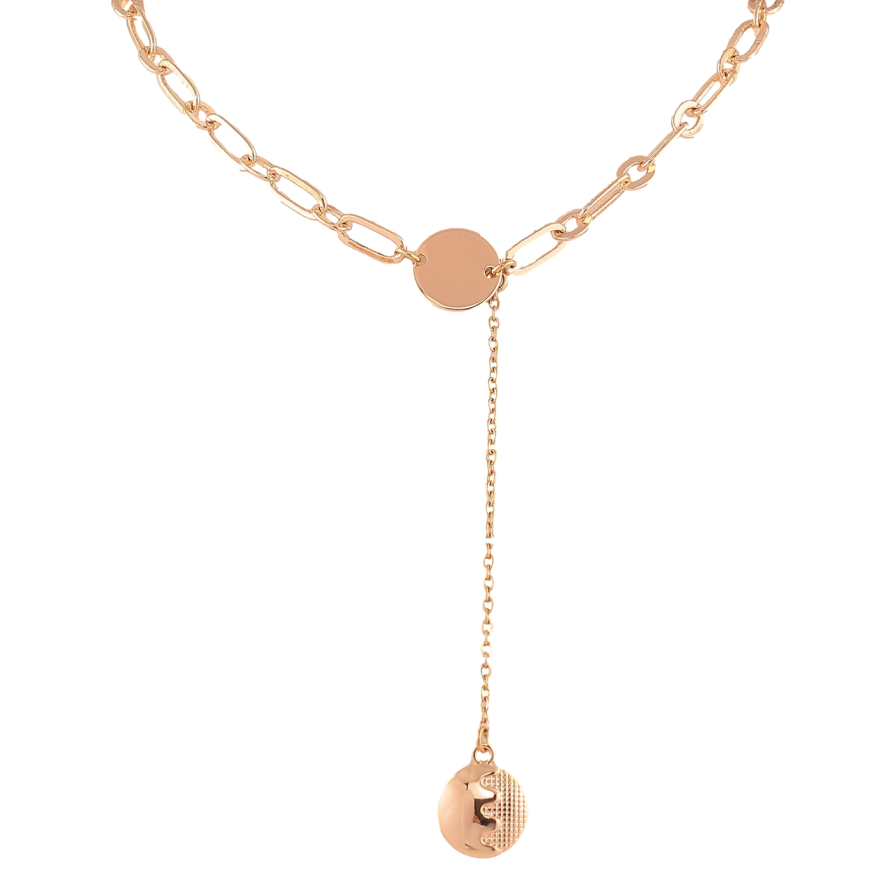 Кулон на ланцюжку Xuping M&L Колір 18К Кругла підвіска на ланцюжку розмір 42-47см х 4-5мм фото №1