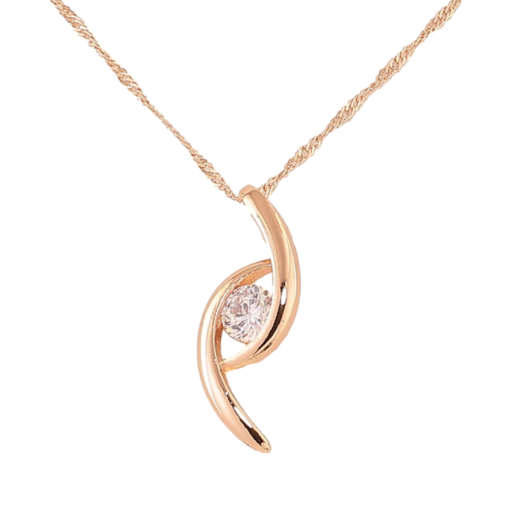 Кулон на цепочке Xuping M&L Цвет 18К Подвеска с кристаллом размер 45см х 2мм фото №4