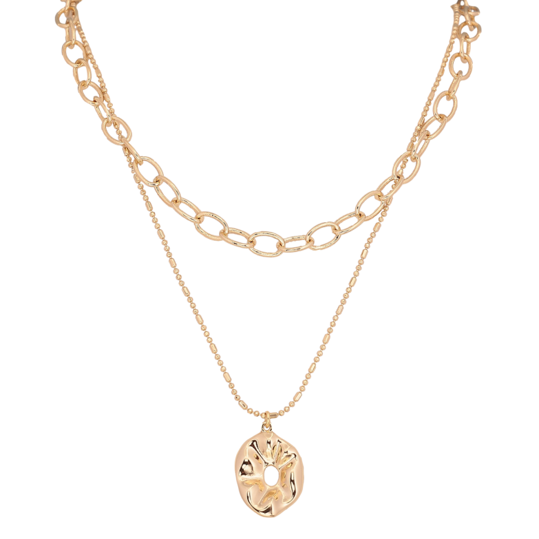 Кольє Xuping Колір Позолота 14К Ланцюжки з декортивною підвіскою довжина 38-44см х 6мм,2мм фото №2