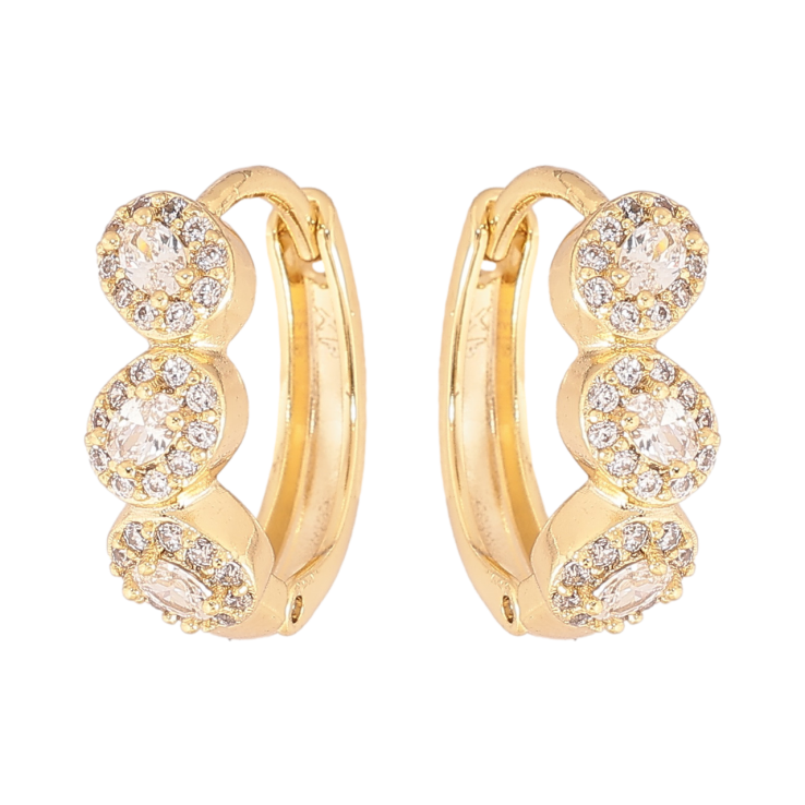 Серьги Xuping цвет Позолота 14K колечки Инкрустация кристаллами фото №12