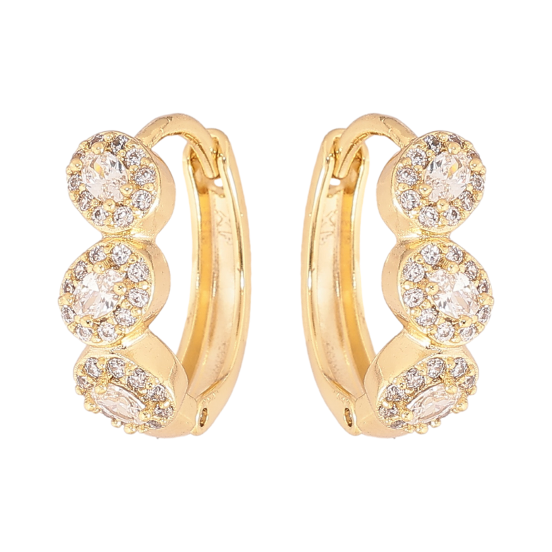 Сережки Xuping колір Позолота 14K колечка Інкрустація кристалами фото №1