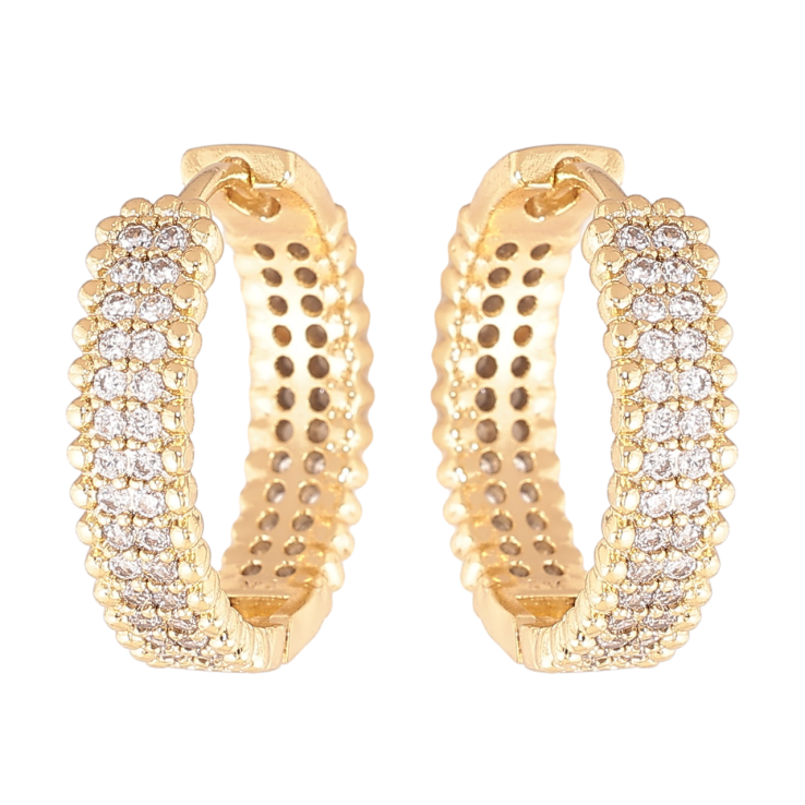 Серьги Xuping цвет Позолота 14K колечки Инкрустация кристаллами фото №4