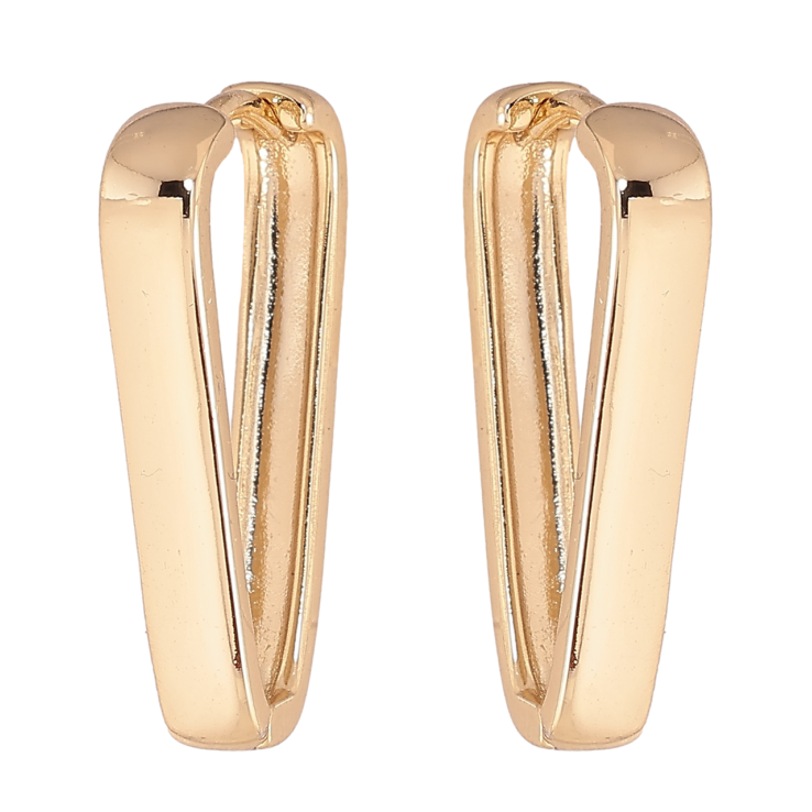 Сережки Xuping колір Позолота 14K колечка Трикутні фото №5